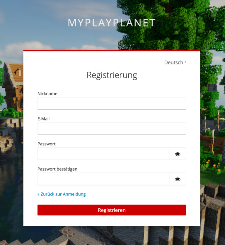 MPP Account Registrierungsseite